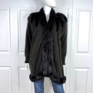 VINTAGE angora LADY MONICA women's cardigan size medium